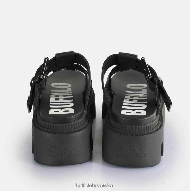 crno Buffalo flora klizne sandale s platformom veganske |slajdova TDD6T565